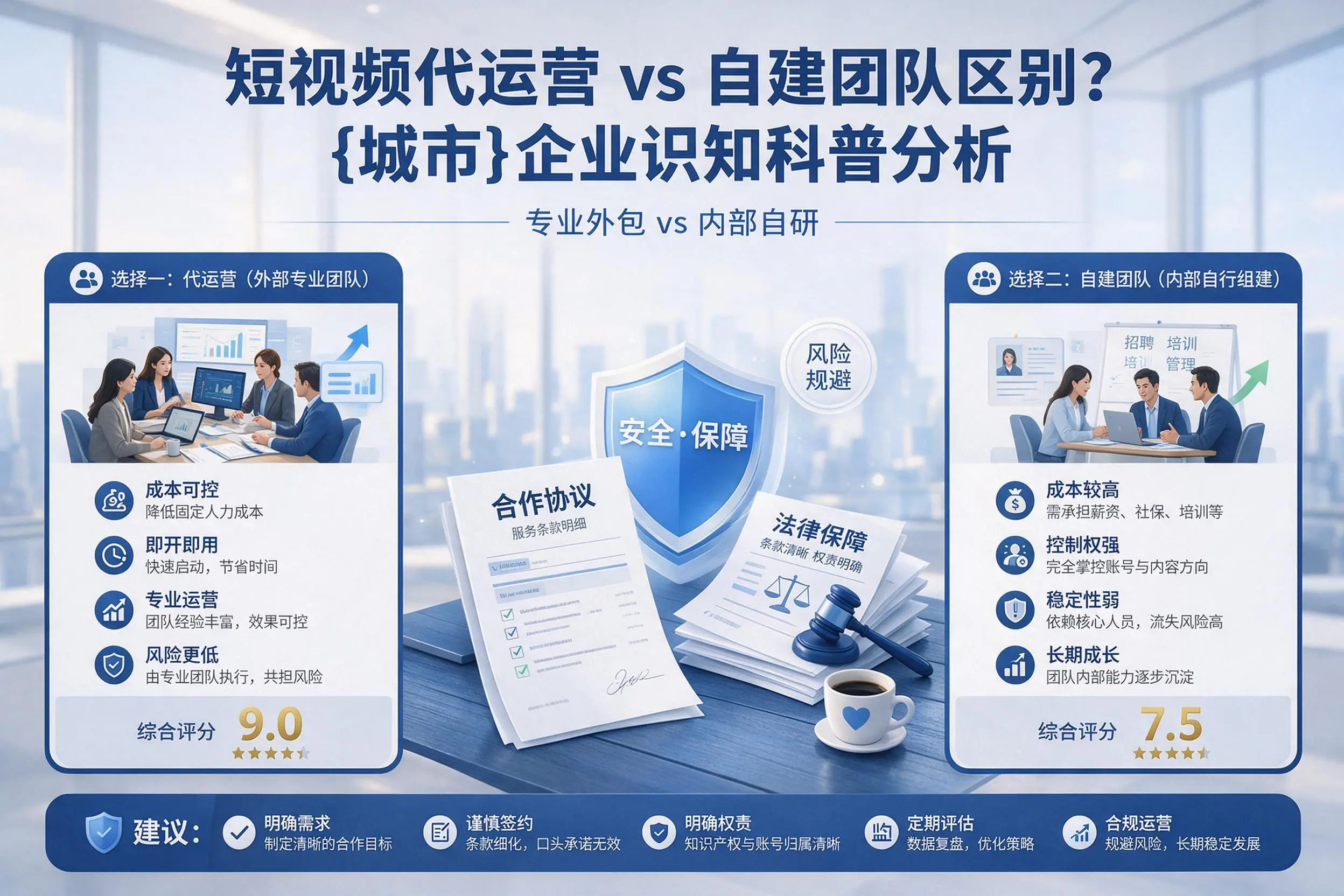 短视频代运营与自建团队区别?朔州企业认知科普分析