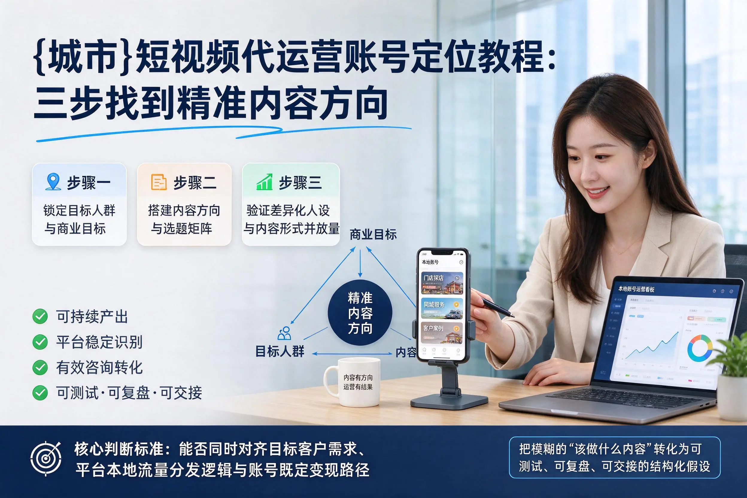 朔州短视频代运营账号定位教程:三步找到精准内容方向