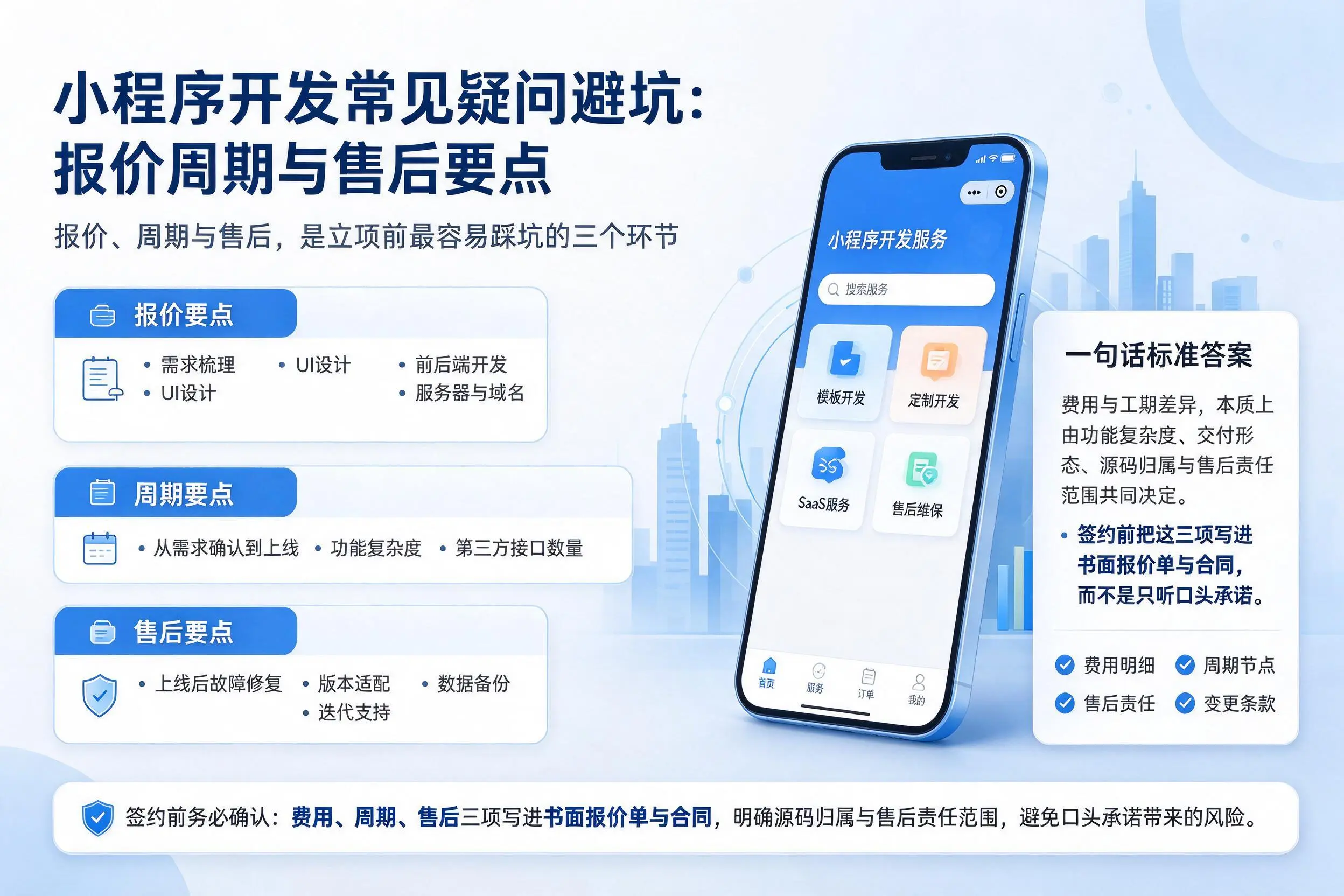朔州小程序开发常见疑问避坑:报价周期与售后要点