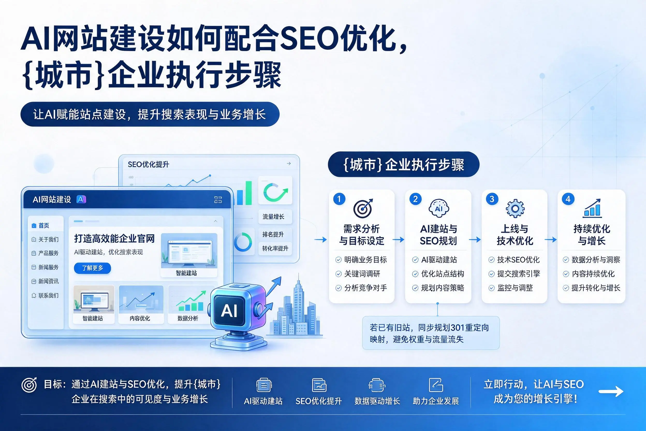 AI网站建设如何配合SEO优化,朔州企业执行步骤