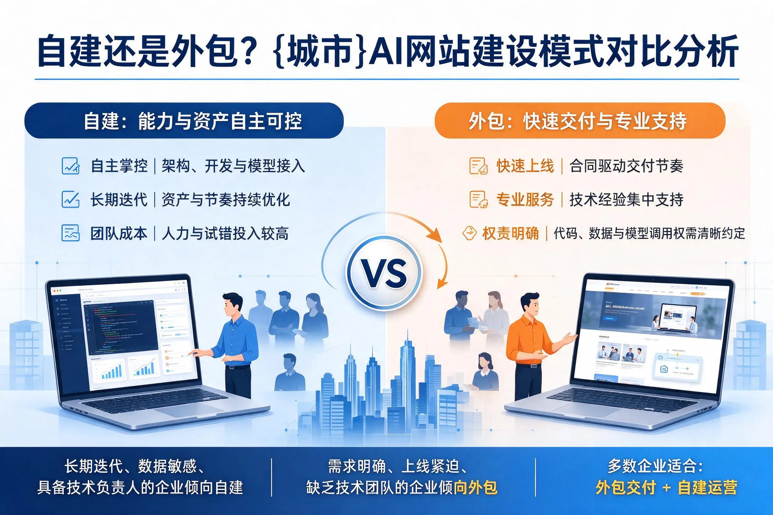 自建还是外包?朔州AI网站建设模式对比分析